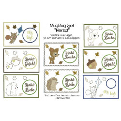 Stickdserie - ITH Mug Rugs Herbst